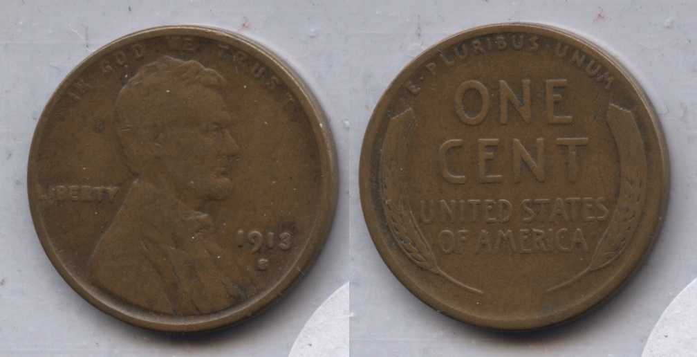 1913-S Lincoln Cent Fine-12 #v
