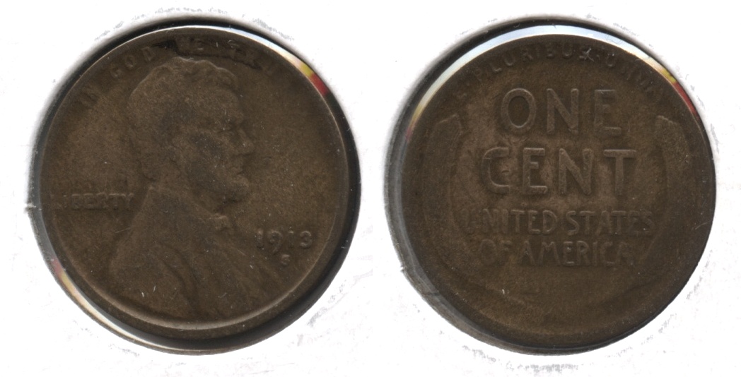 1913-S Lincoln Cent Good-4 #m