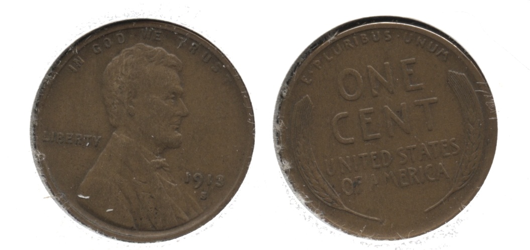 1913-S Lincoln Cent VF-20 #c
