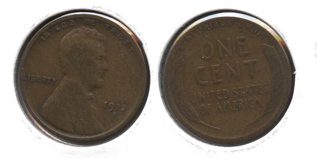 1913-S Lincoln Cent VG-8 #d