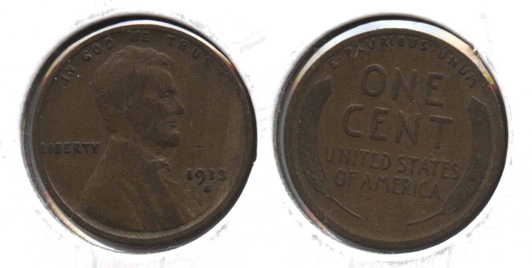 1913-S Lincoln Cent VG-8 #s