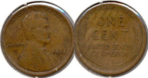 1914-S Lincoln Cent Fine-12