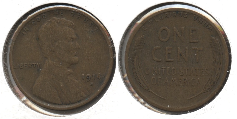 1914-S Lincoln Cent Fine-12 #f