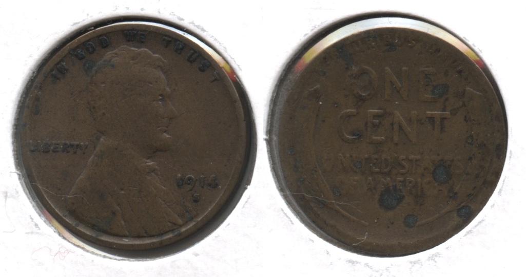 1914-S Lincoln Cent Good-4 #r Reverse Spots