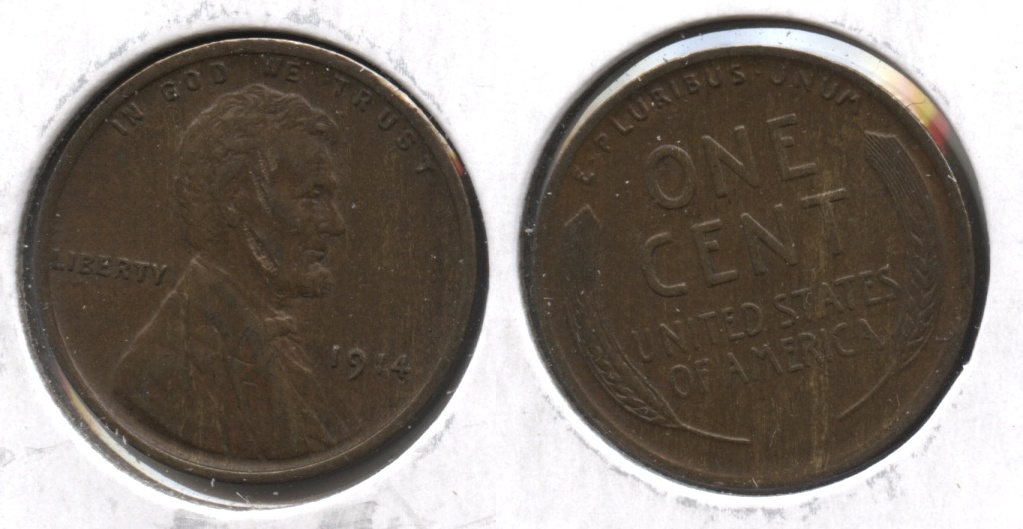 1914 Lincoln Cent AU-50 #f Obverse Scrape