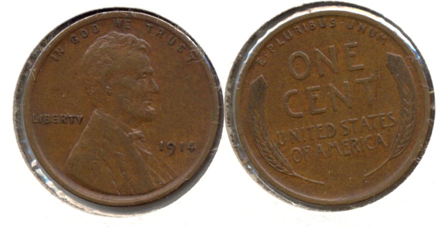 1914 Lincoln Cent EF-45 c
