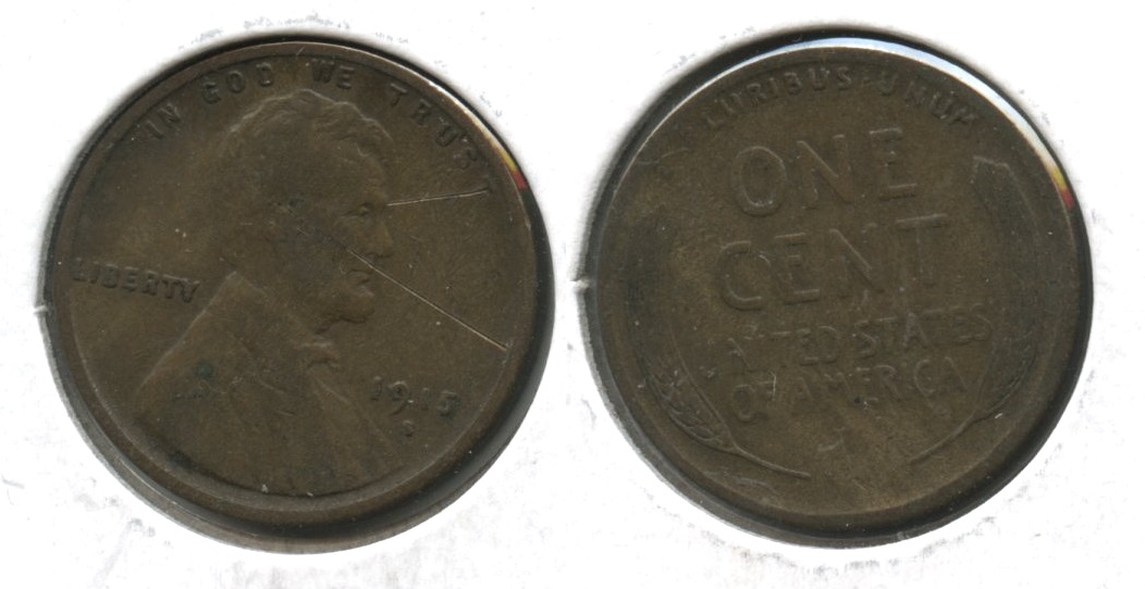 1915-S Lincoln Cent VF-20 #ap Obverse Scratch