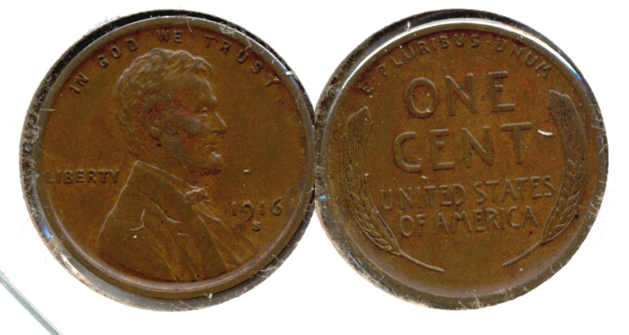 1916-S Lincoln Cent AU-50 a