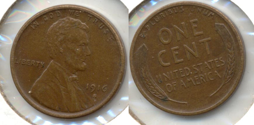 1916-S Lincoln Cent AU-53 a