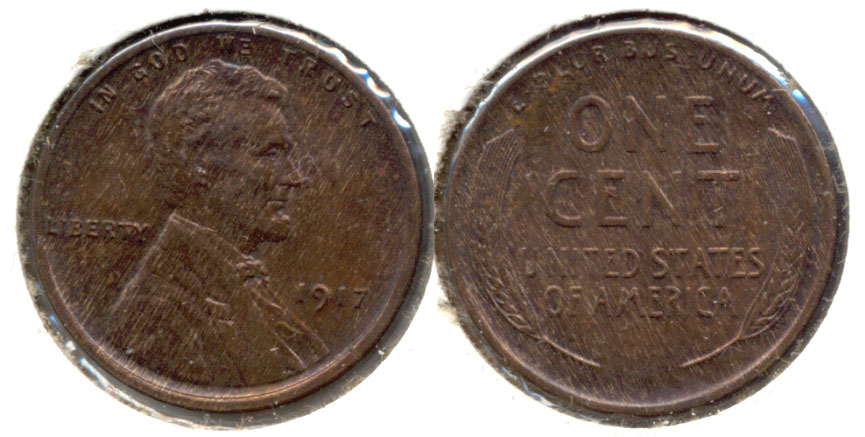 1917 Lincoln Cent MS-63 Red Brown