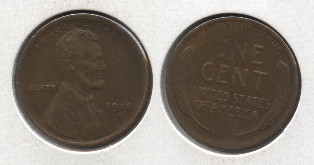 1918-D Lincoln Cent EF-40 #g