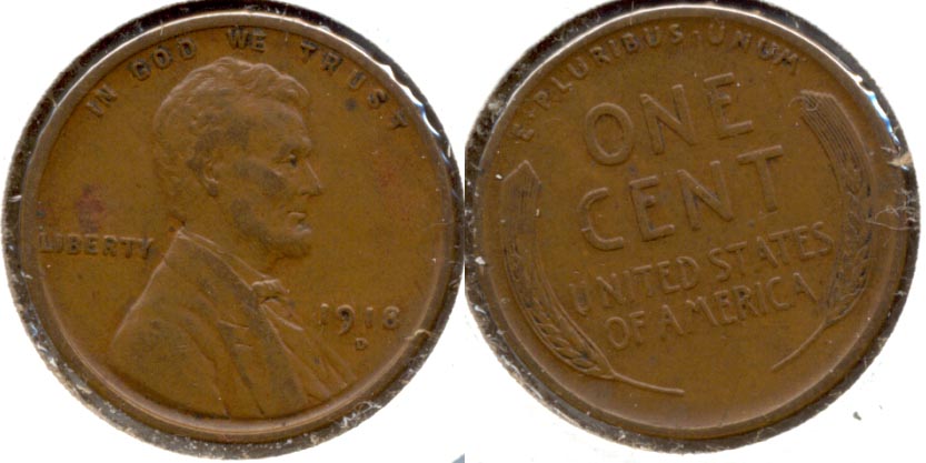 1918-D Lincoln Cent EF-45