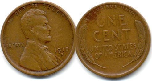 1918-S Lincoln Cent EF-40 a