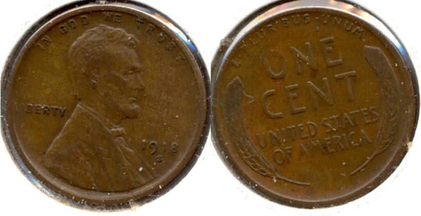 1918-S Lincoln Cent EF-40 b