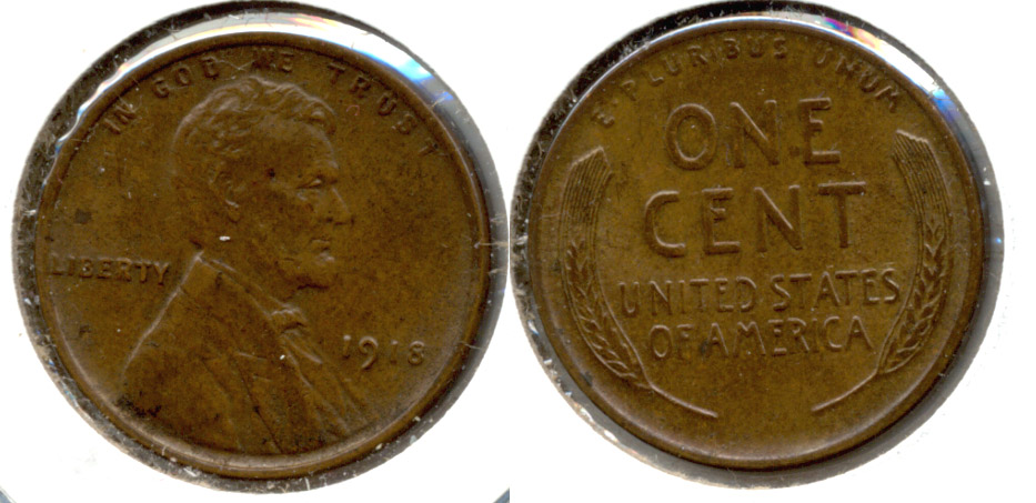 1918 Lincoln Cent AU-50 b