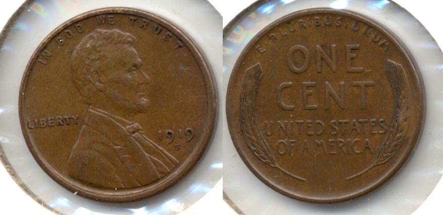 1919-S Lincoln Cent AU-55 a