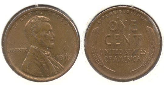 1919 Lincoln Cent MS-60 Brown