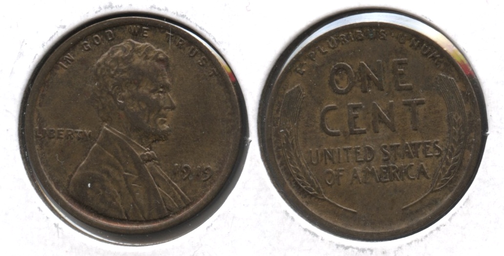 1919 Lincoln Cent MS-60 Brown #b