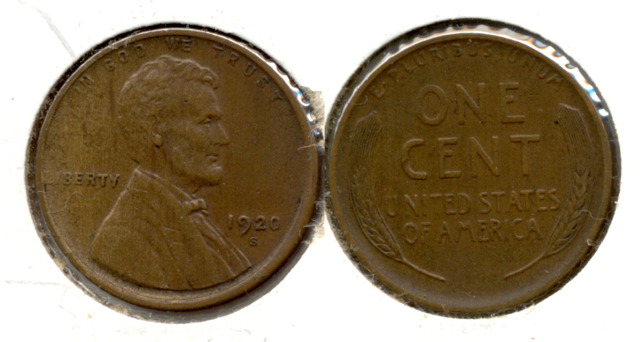 1920-S Lincoln Cent EF-40 h