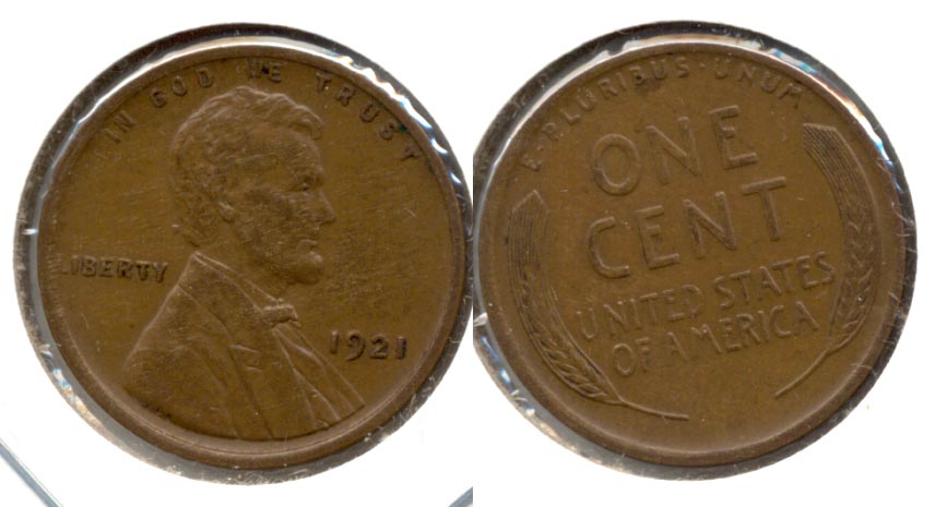 1921 Lincoln Cent AU-50 f