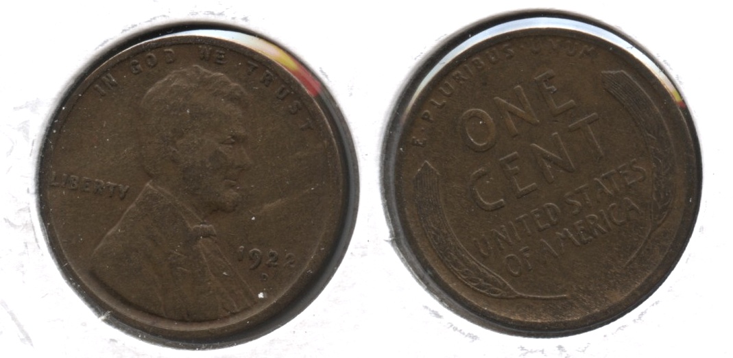 1922-D Lincoln Cent F-12 #g