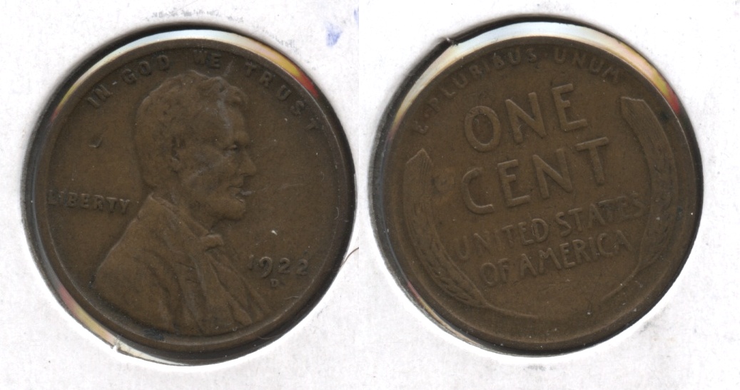 1922-D Lincoln Cent F-12 #k