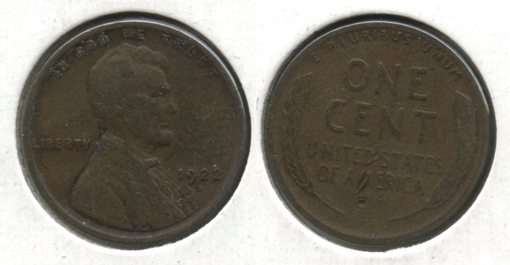 1922-D Lincoln Cent VG-8 #e Reverse Mark