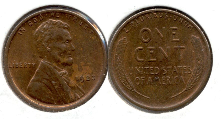 1923 Lincoln Cent MS-60 Brown a