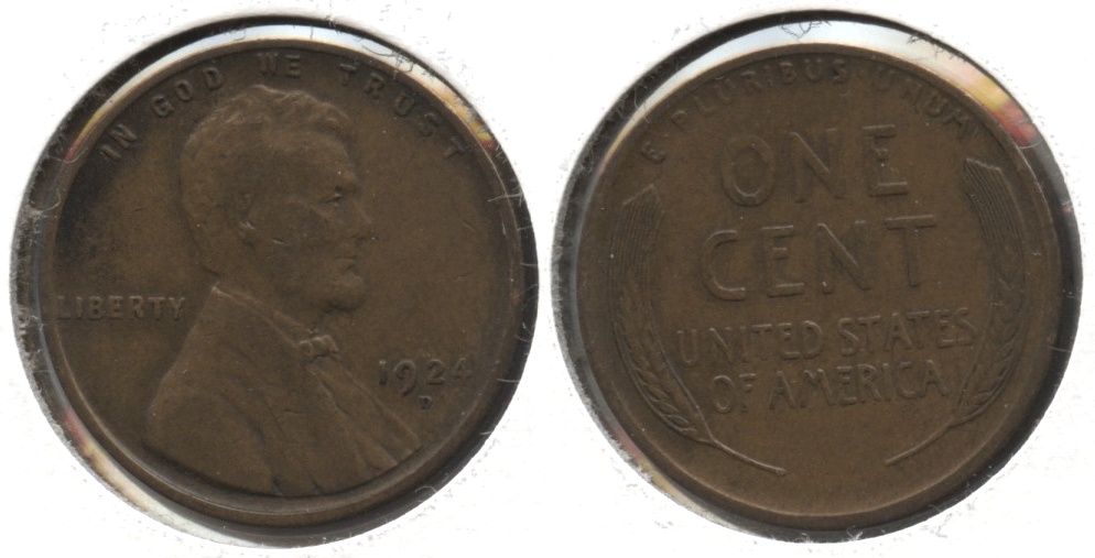 1924-D Lincoln Cent Fine-12 #e