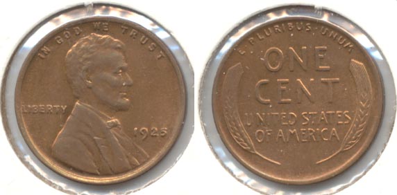 1925 Lincoln Cent MS-63 Red Brown