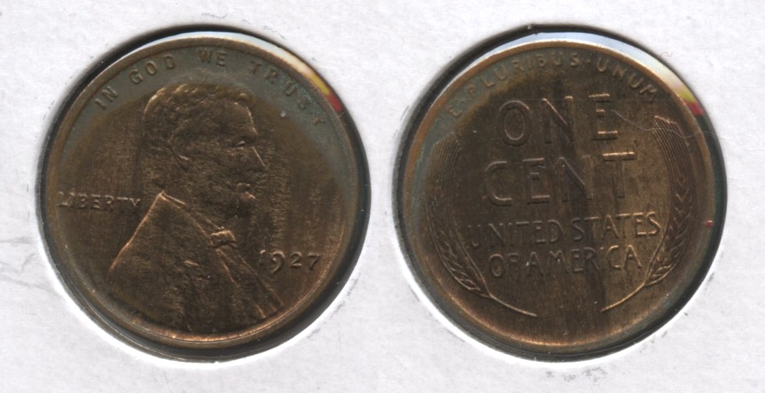 1927 Lincoln Cent MS-60 Brown #f Haze