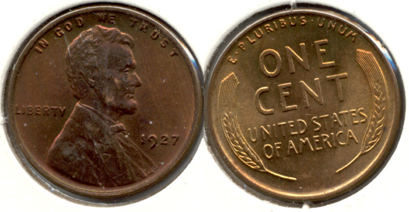 1927 Lincoln Cent MS-63 Brown