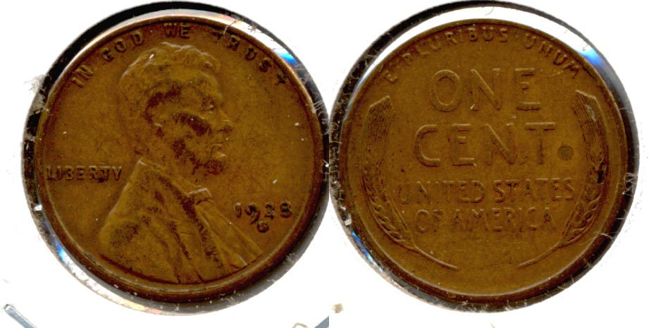 1928-S Lincoln Cent EF-40 f