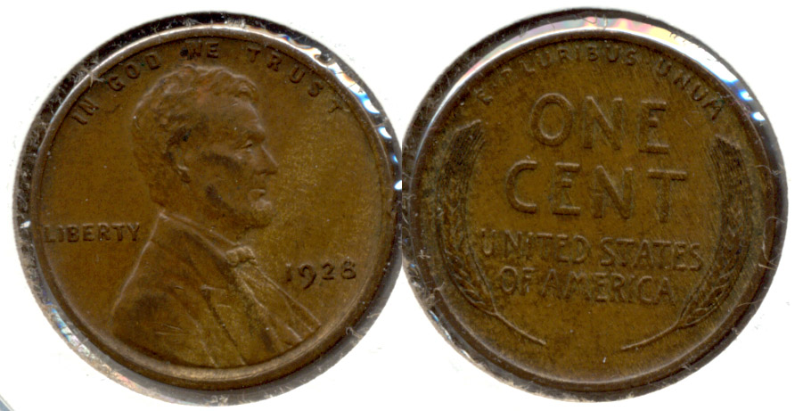 1928 Lincoln Cent AU-55 d