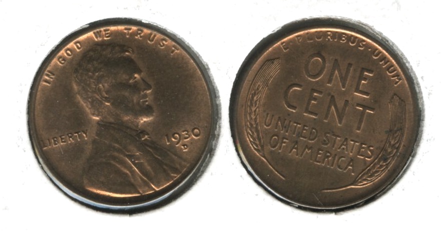 1930-D Lincoln Cent MS-60 Red Brown