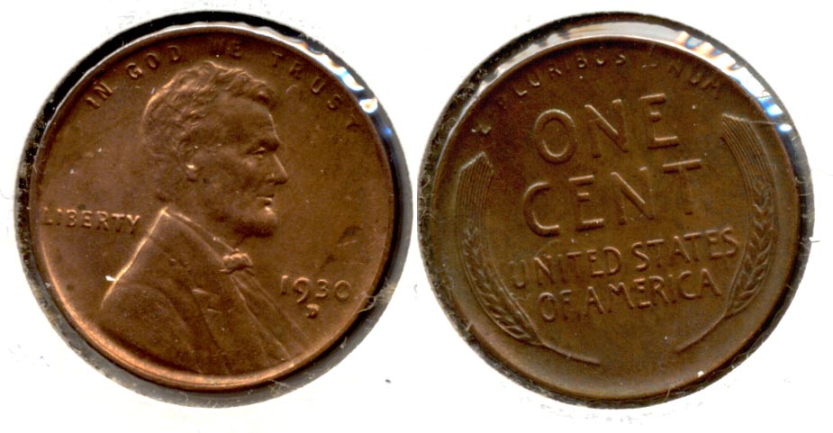 1930-D Lincoln Cent MS-63 Red Brown a