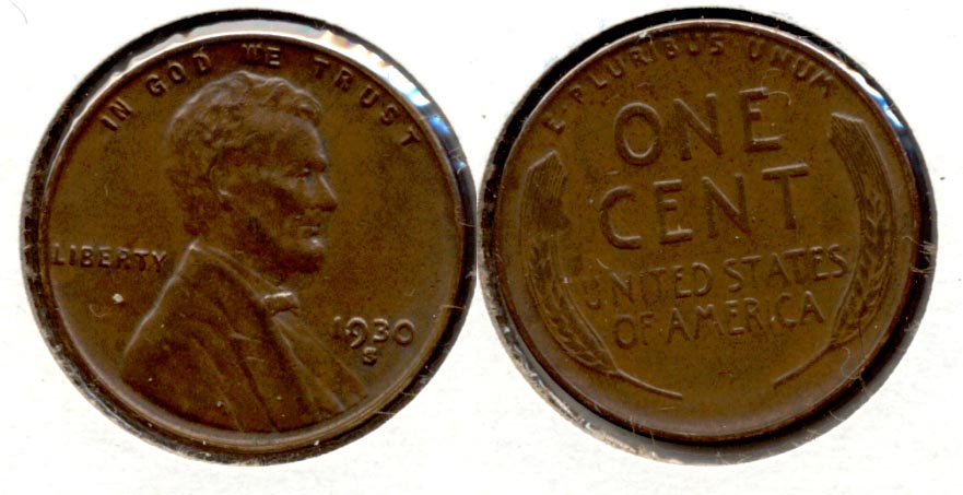 1930-S Lincoln Cent AU-50 j
