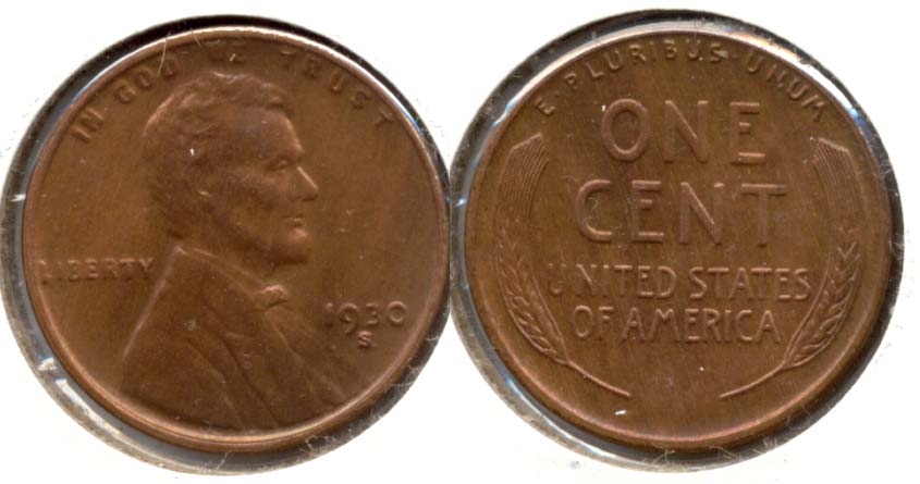 1930-S Lincoln Cent MS-64 Red Brown