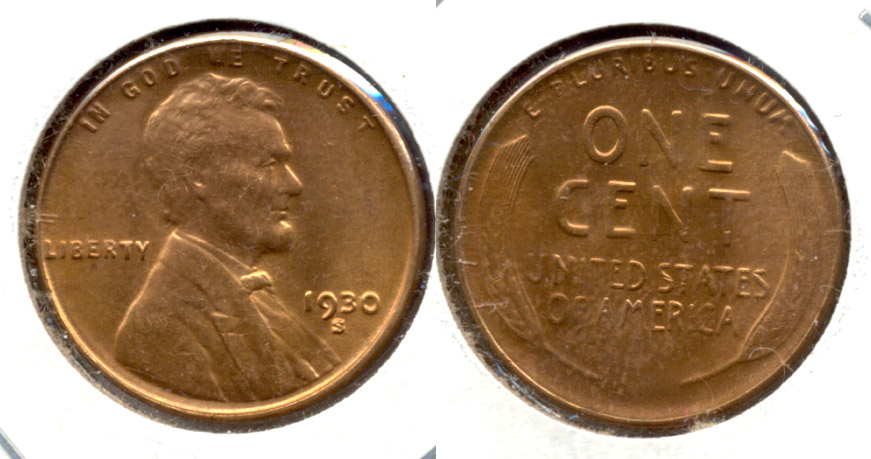 1930-S Lincoln Cent MS-64 Red a