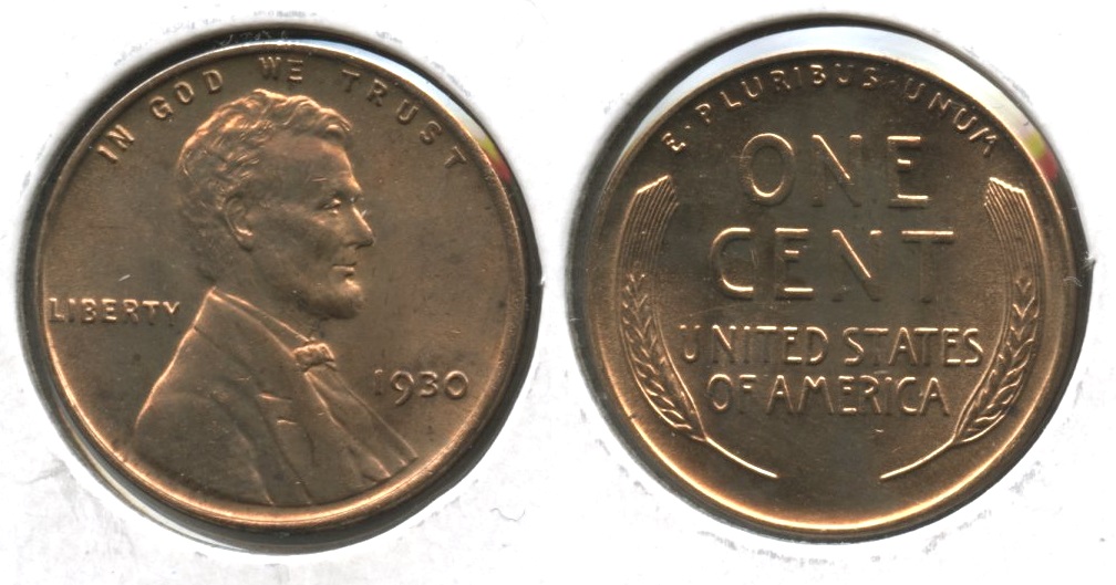 1930 Lincoln Cent MS-60 Red #b