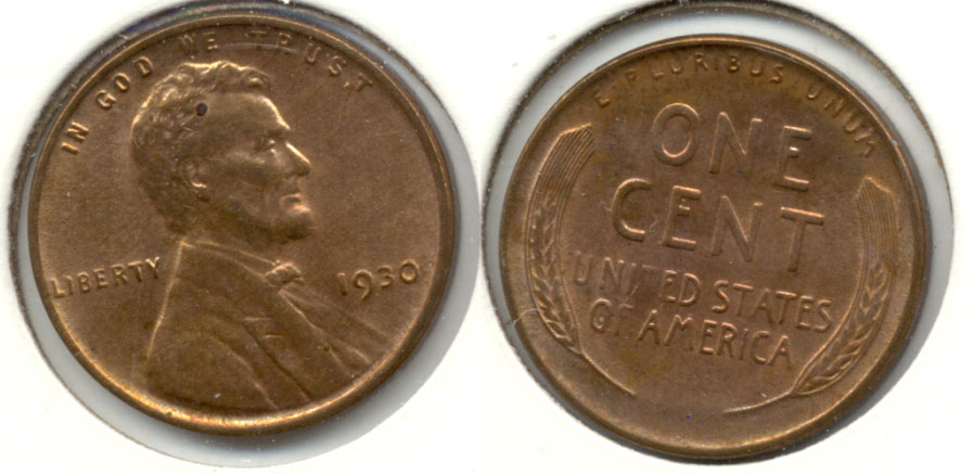 1930 Lincoln Cent MS-63 Red Brown