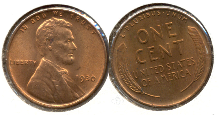 1930 Lincoln Cent MS-63 Red Brown ac