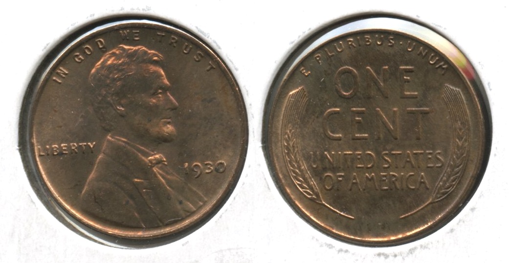 1930 Lincoln Cent MS-63 Red Brown #ai