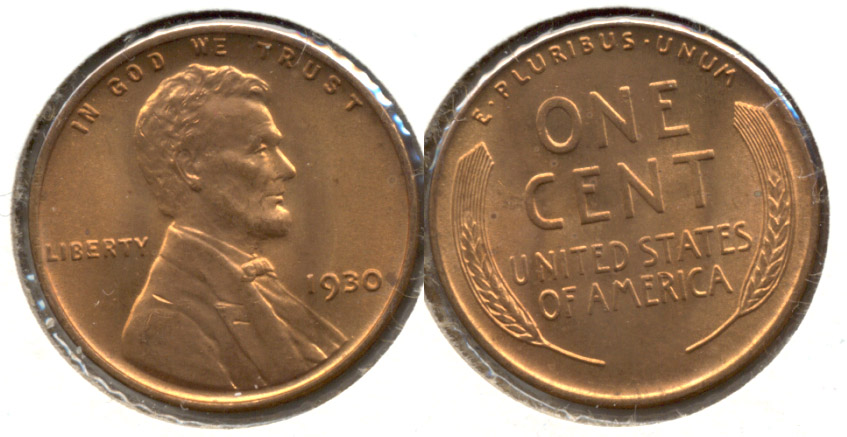 1930 Lincoln Cent MS-63 Red d