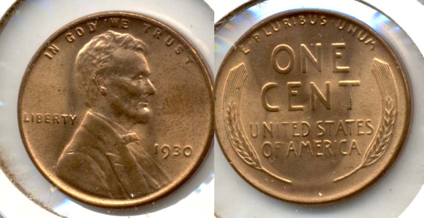 1930 Lincoln Cent MS-64 Red