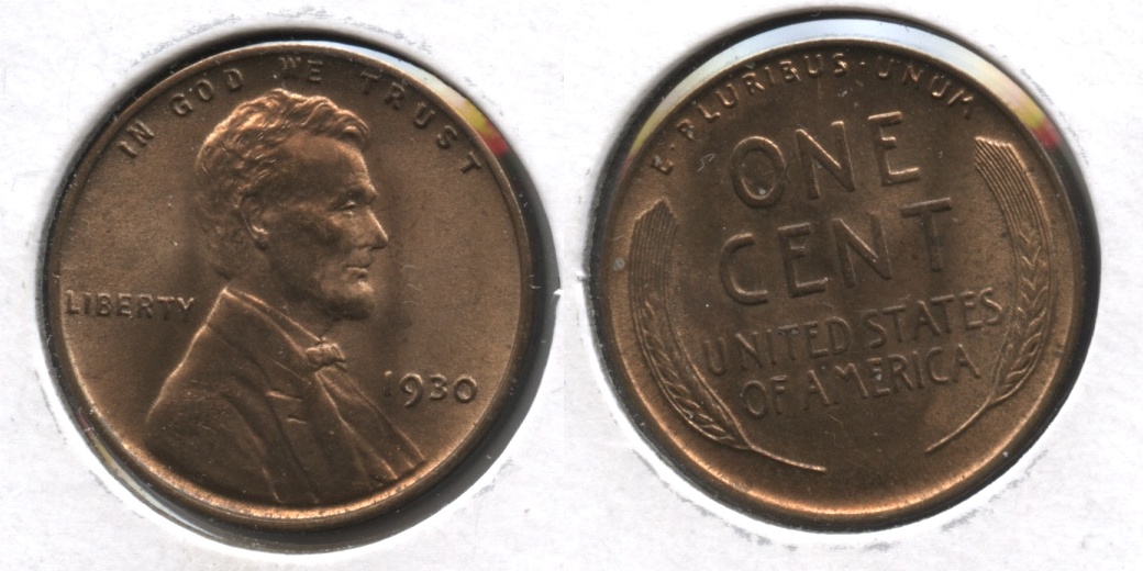 1930 Lincoln Cent MS-65 Red