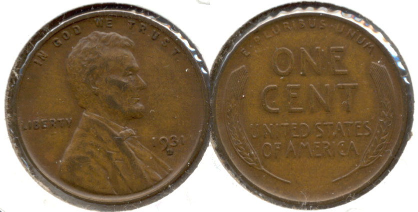 1931-D Lincoln Cent AU-55 d