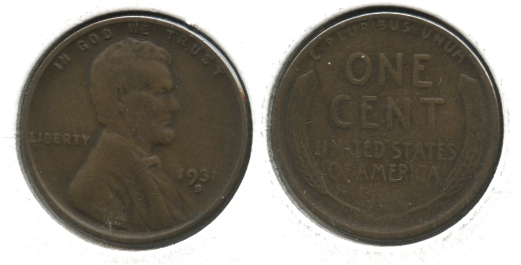 1931-S Lincoln Cent VG-8 #a
