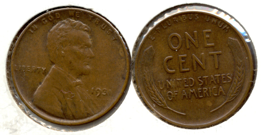 1931 Lincoln Cent MS-60 Brown a