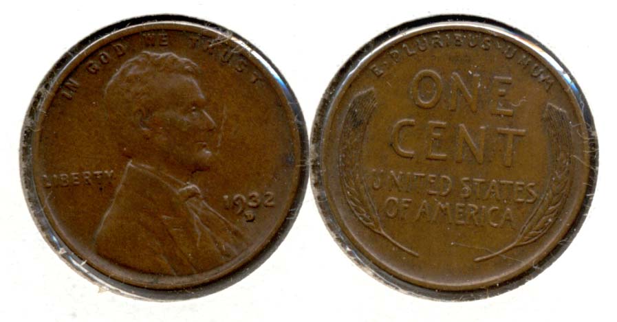 1932-D Lincoln Cent AU-50 a